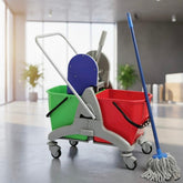 Greenway 50L (2X25) Double Mop Bucket Professional with Standard Wringer — Plastic