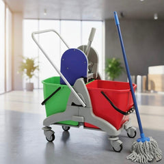 Greenway 50L (2X25) Double Mop Bucket Professional with Standard Wringer — Plastic